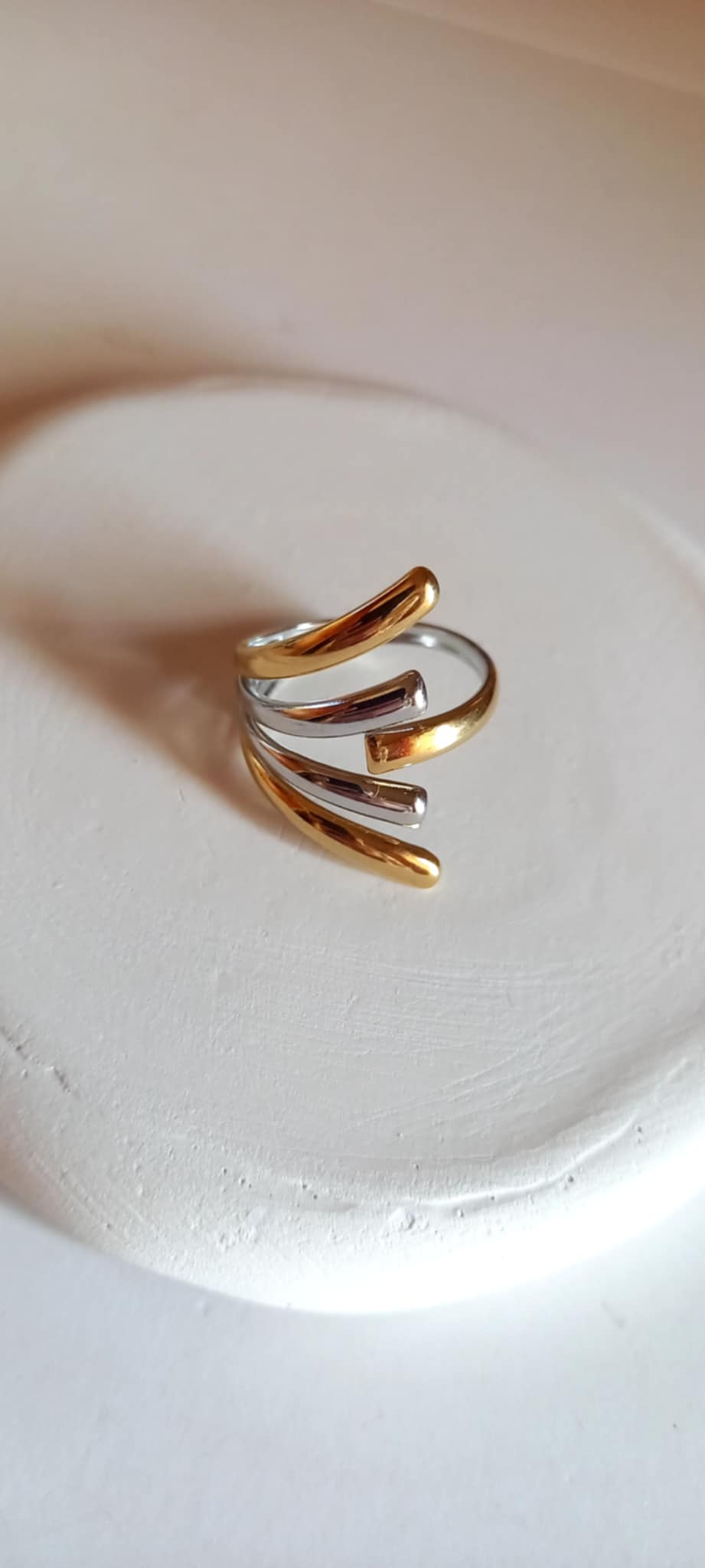 Ατσάλινο δαχτυλίδι με διχρωμία