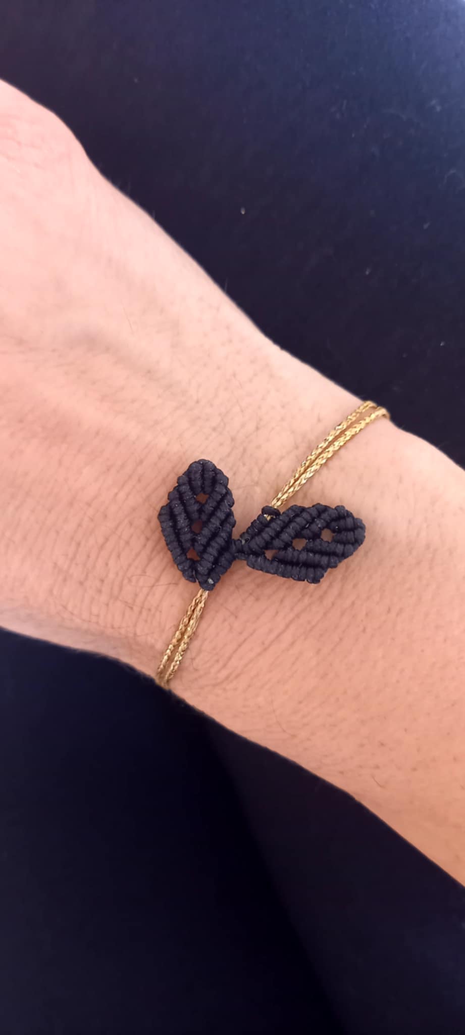 Βραχιόλι με μακραμέ φύλλα