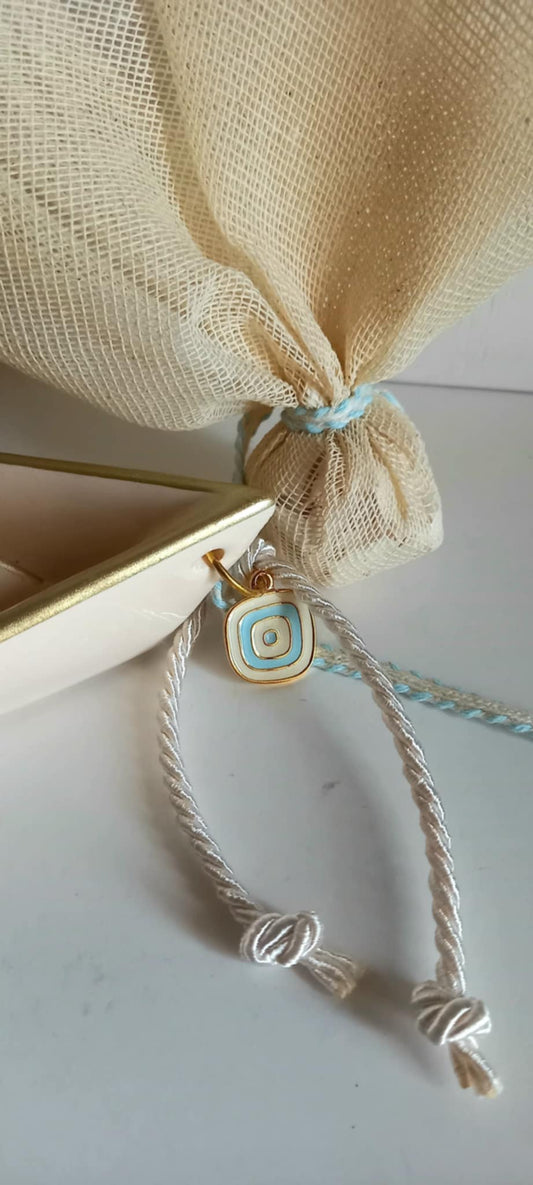 Μπομπονιέρα βάπτισης καραβάκι με μάτι