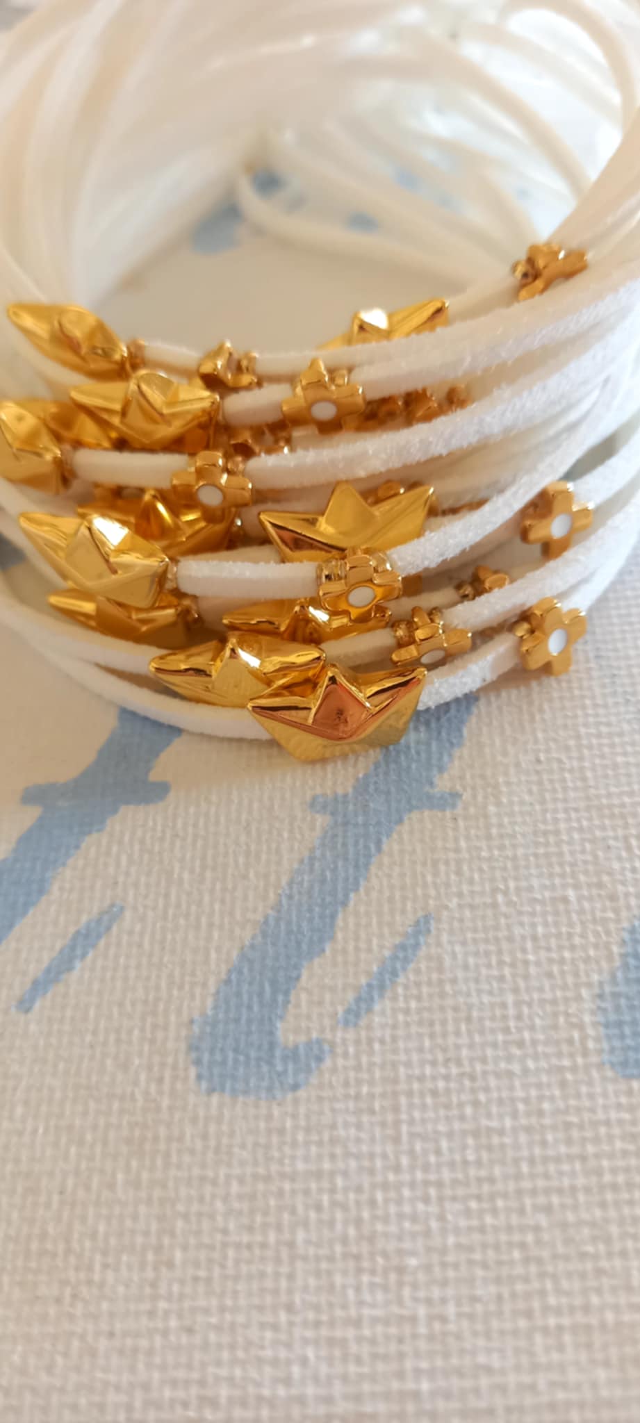 Μαρτυρικό βάπτισης βραχιόλι με καραβάκι και σταυρό