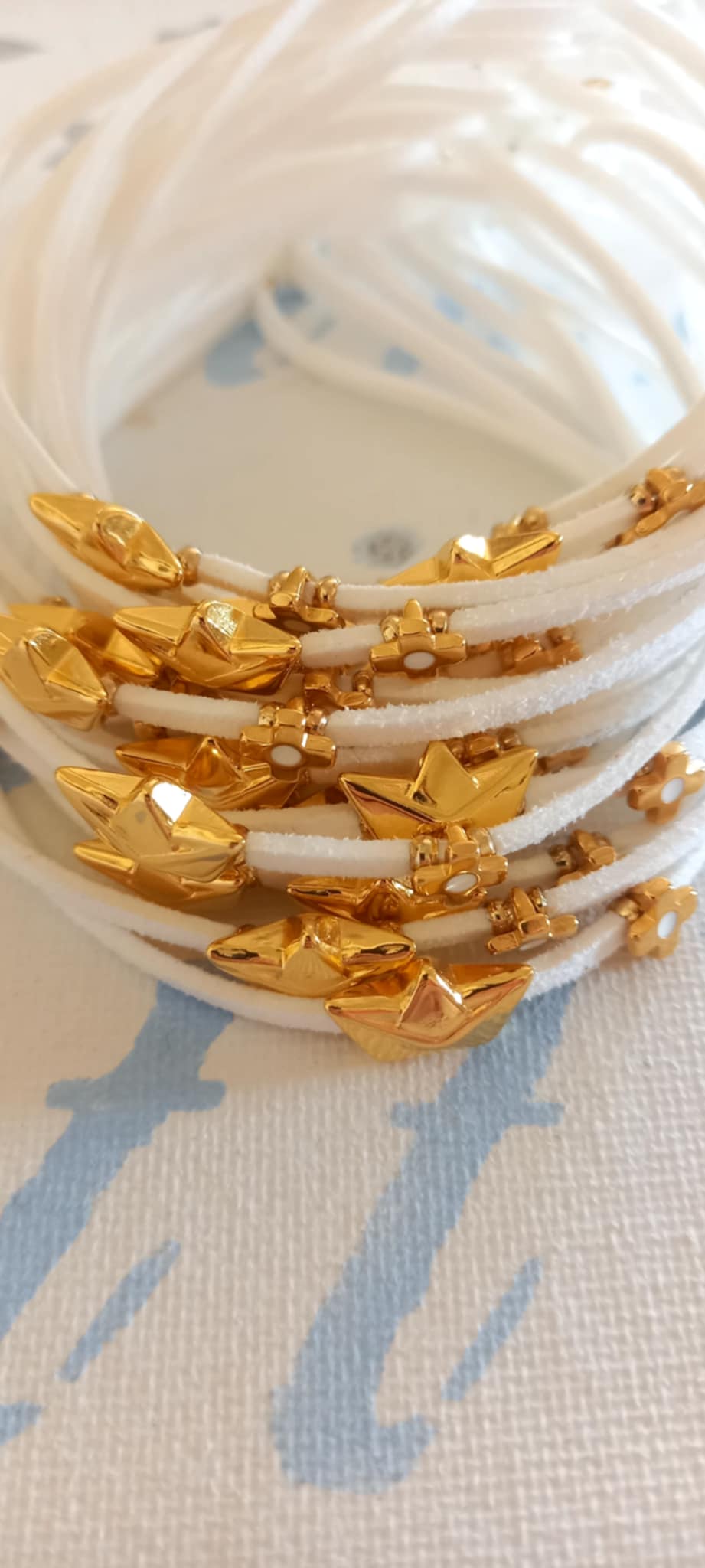 Μαρτυρικό βάπτισης βραχιόλι με καραβάκι και σταυρό