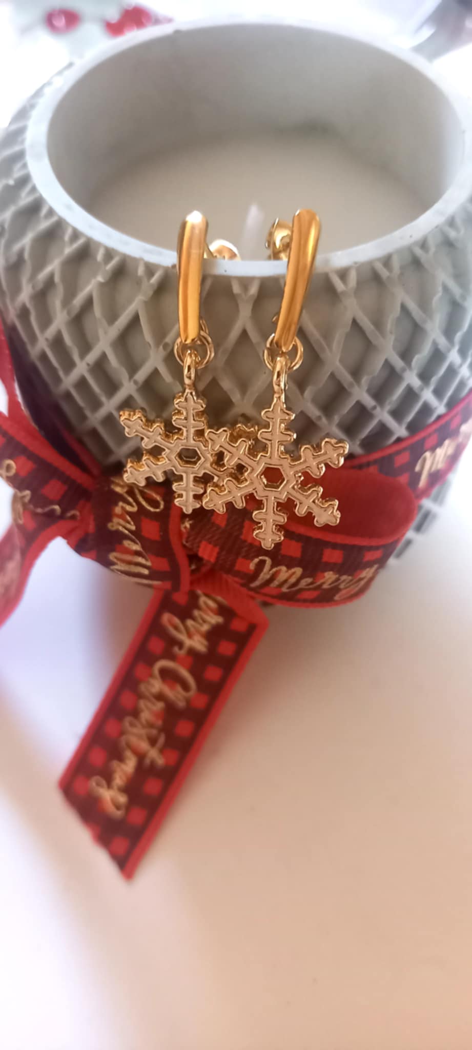 Σκουλαρίκια με μοτίφ χιονονιφάδα