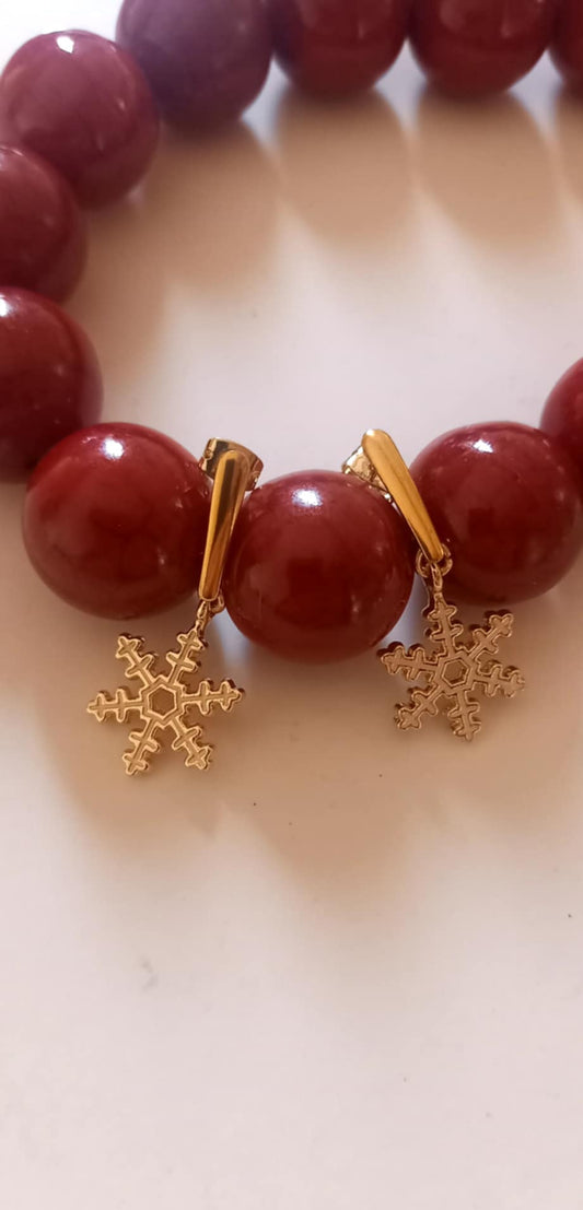 Σκουλαρίκια με μοτίφ χιονονιφάδα