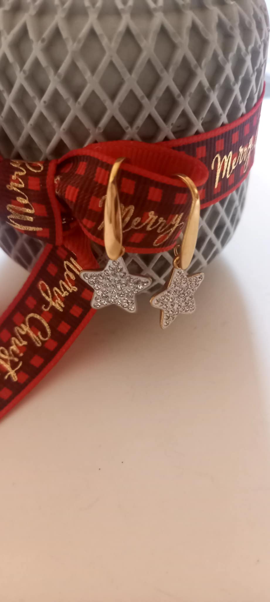 Σκουλαρίκια με μοτίφ αστέρι με κρύσταλλα