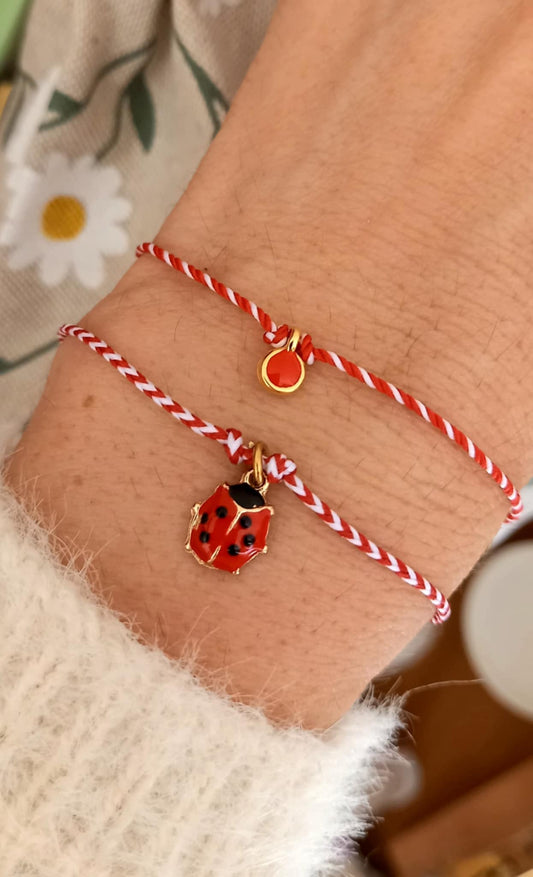 Βραχιόλι μαρτάκι με επιχρυσωμένο στοιχείο με σμάλτο