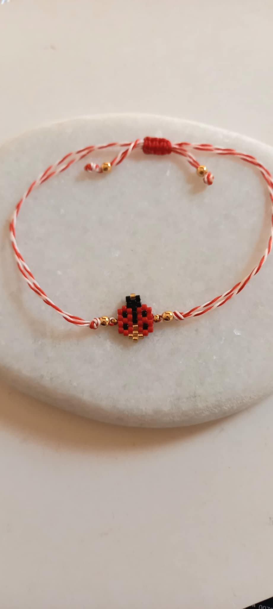 ΄Βραχιόλι μαρτάκι με πασχαλίτσα miyuki