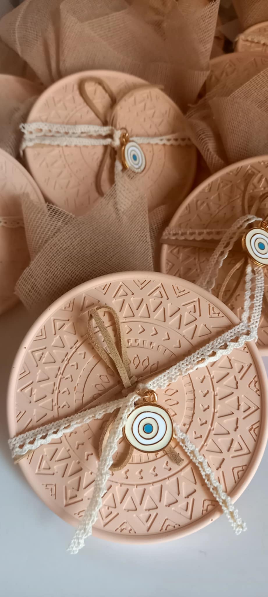 Μπομπονιέρα βάπτισης σουβέρ σε στυλ boho