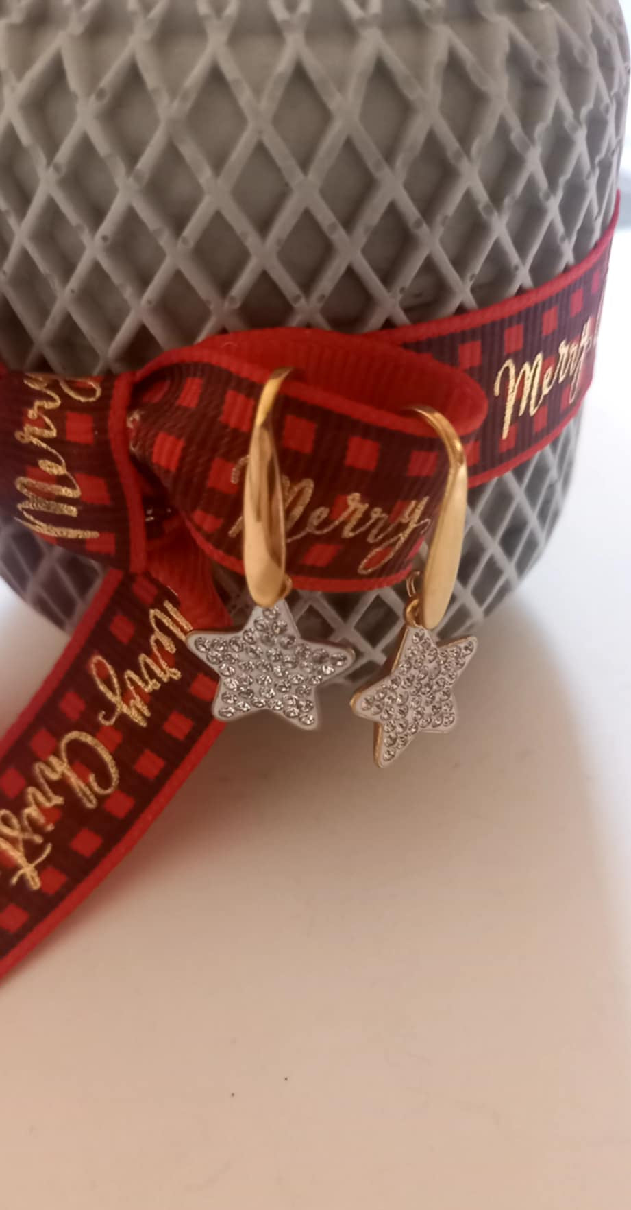 Σκουλαρίκια με μοτίφ αστέρι με κρύσταλλα