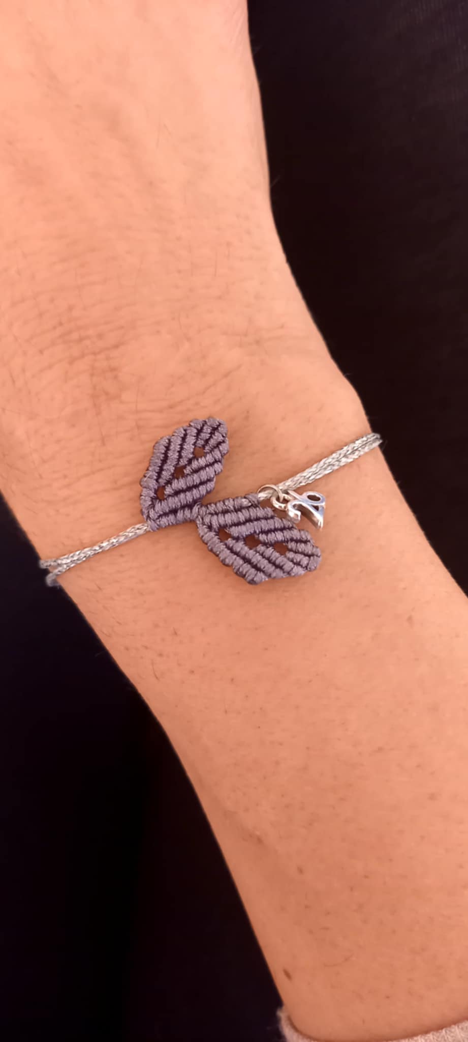 Βραχιόλι - γούρι με μακραμέ φύλλα