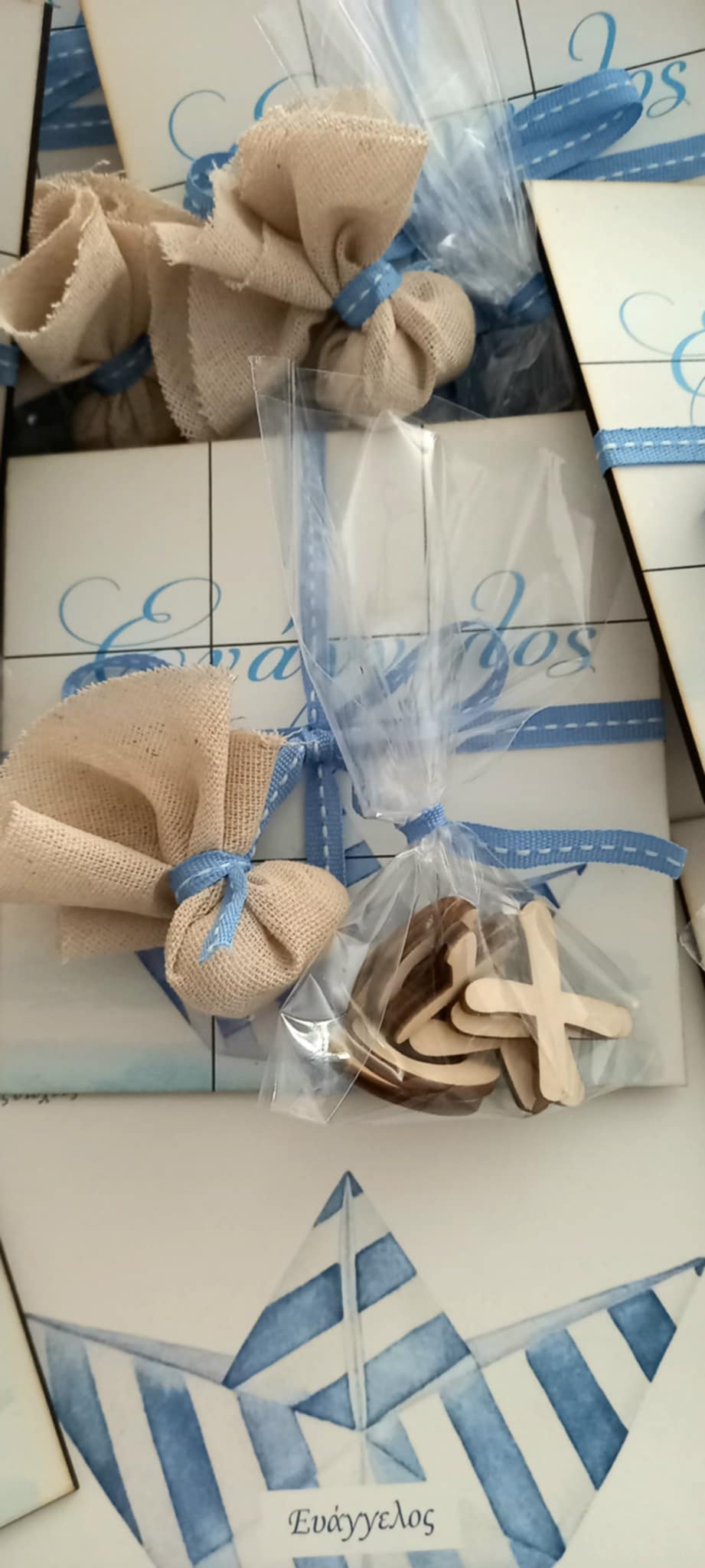 Παιδική μπομπονιέρα βάπτισης προσωποποιημένη τρίλιζα