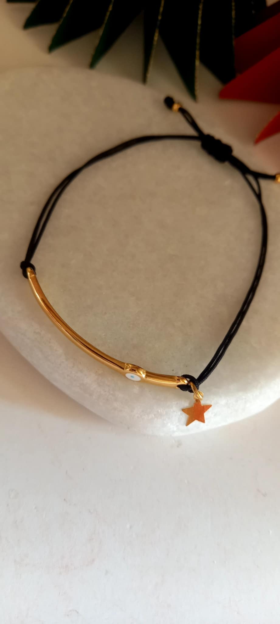 Βραχιόλι με επιχρυσωμένη μπάρα και αστέρι από ατσάλι