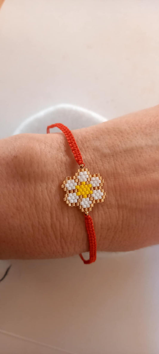 Βραχιόλι μαρτάκι με μαργαρίτα miyuki