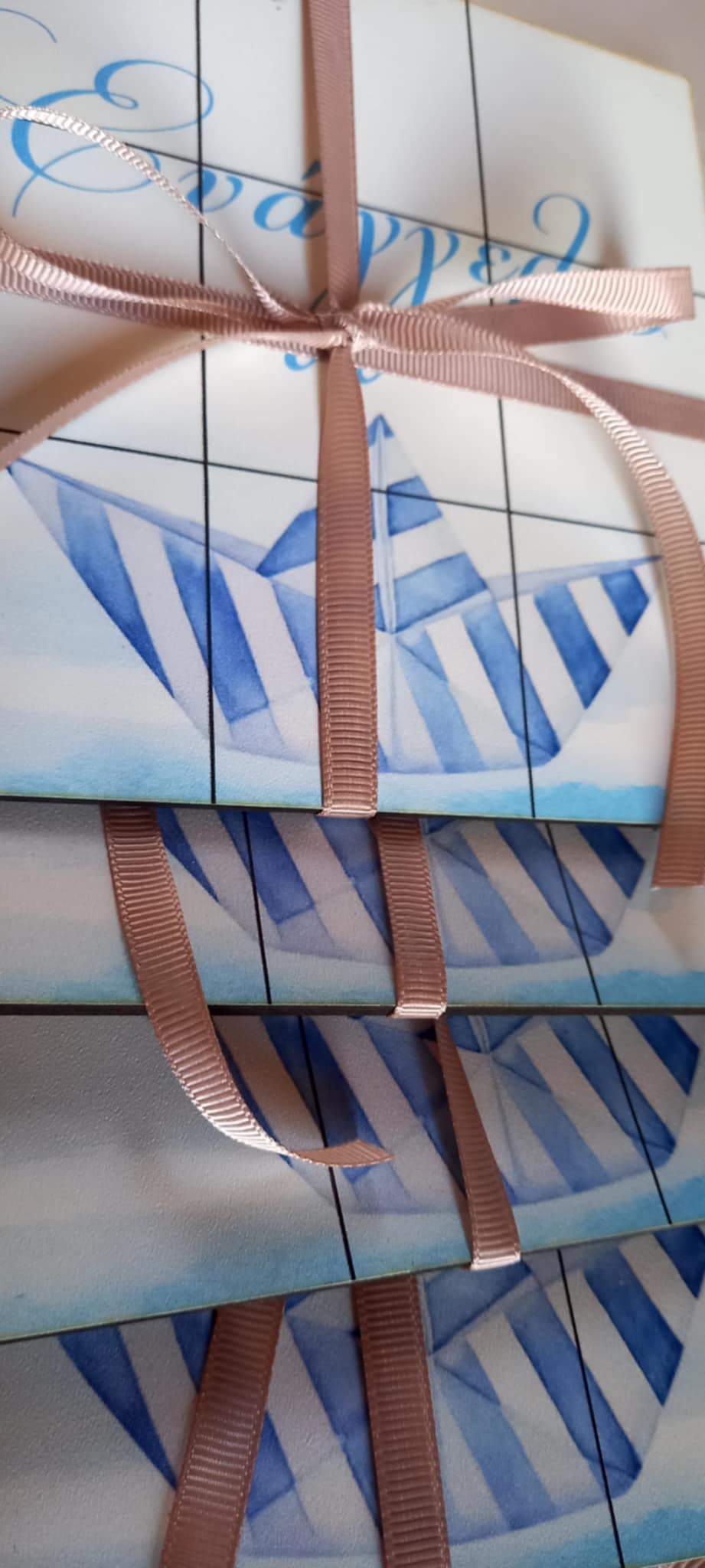 Παιδική μπομπονιέρα βάπτισης προσωποποιημένη τρίλιζα