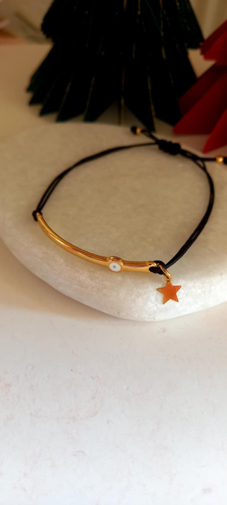 Βραχιόλι με επιχρυσωμένη μπάρα και αστέρι από ατσάλι