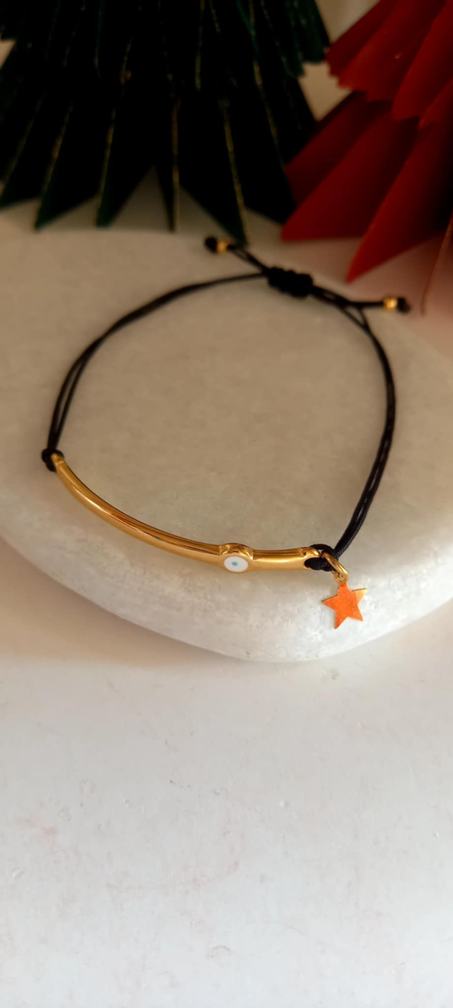 Βραχιόλι με επιχρυσωμένη μπάρα και αστέρι από ατσάλι