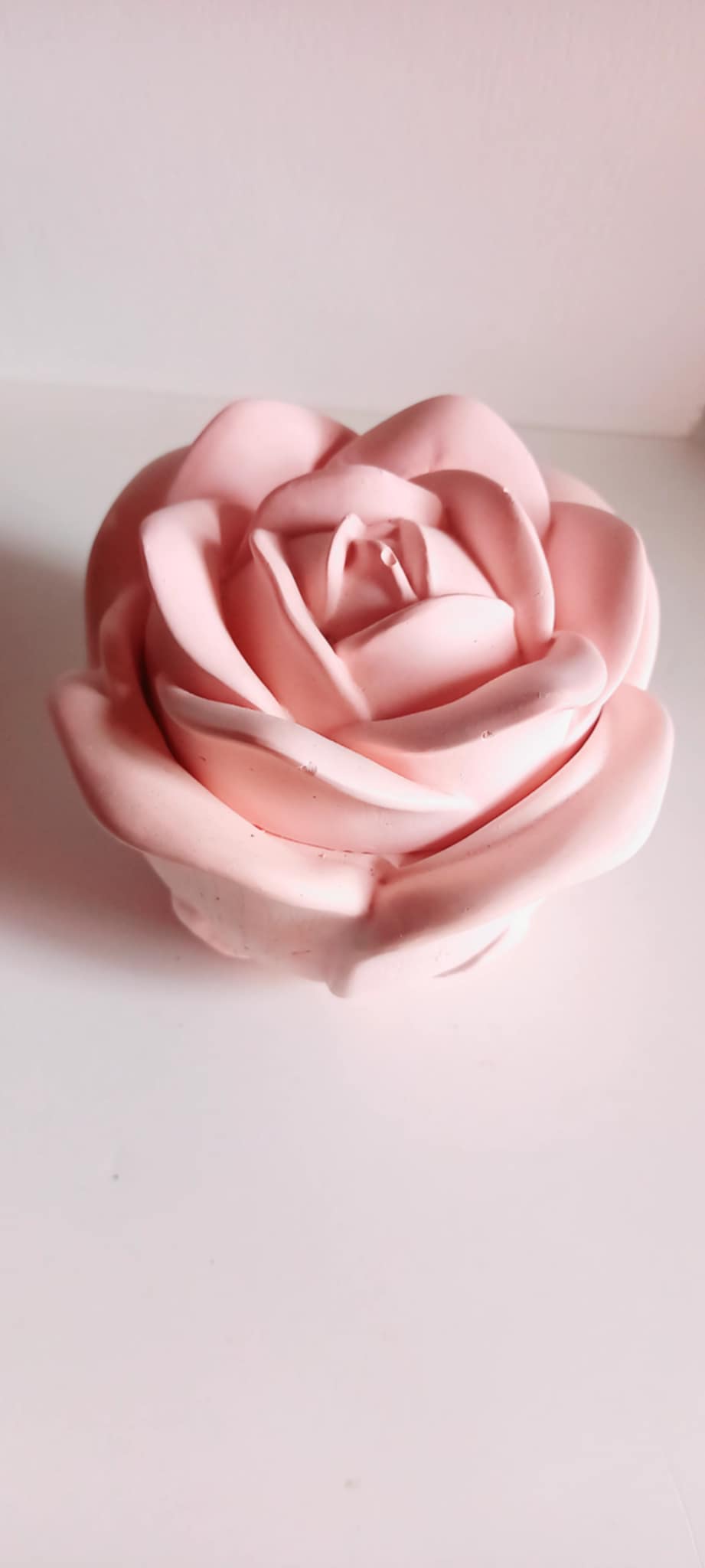 Μπομπονιέρα βάπτισης κεραμική μπιζουτιέρα σε σχήμα τριαντάφυλλο