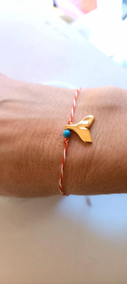 Βραχιόλι μαρτάκι με μοτίφ ουρά γοργόνας και πέτρα χαολίτη