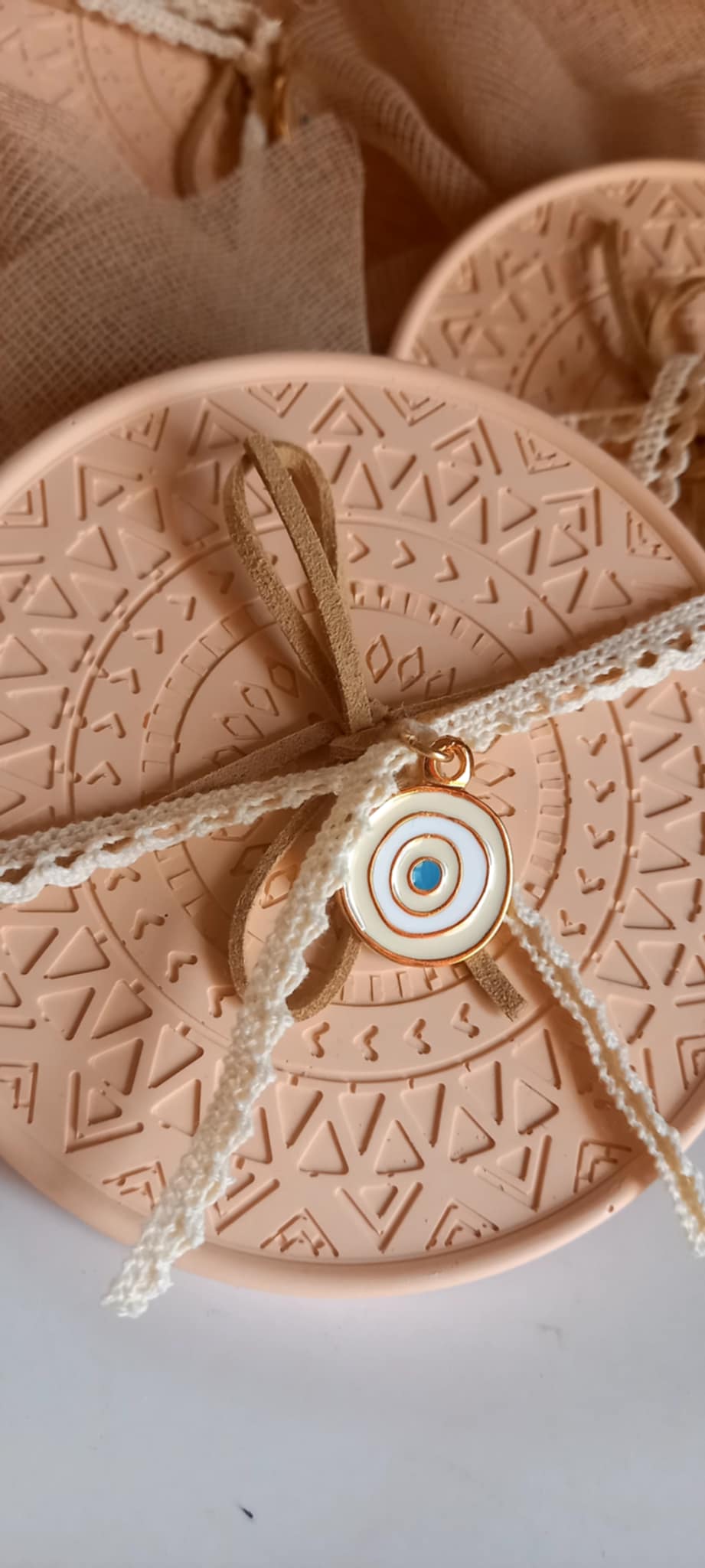 Μπομπονιέρα βάπτισης σουβέρ σε στυλ boho