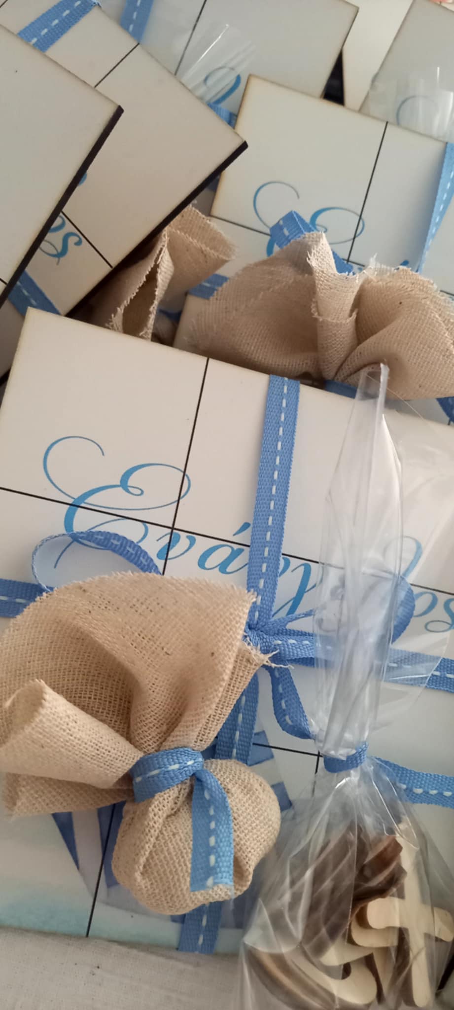 Παιδική μπομπονιέρα βάπτισης προσωποποιημένη τρίλιζα