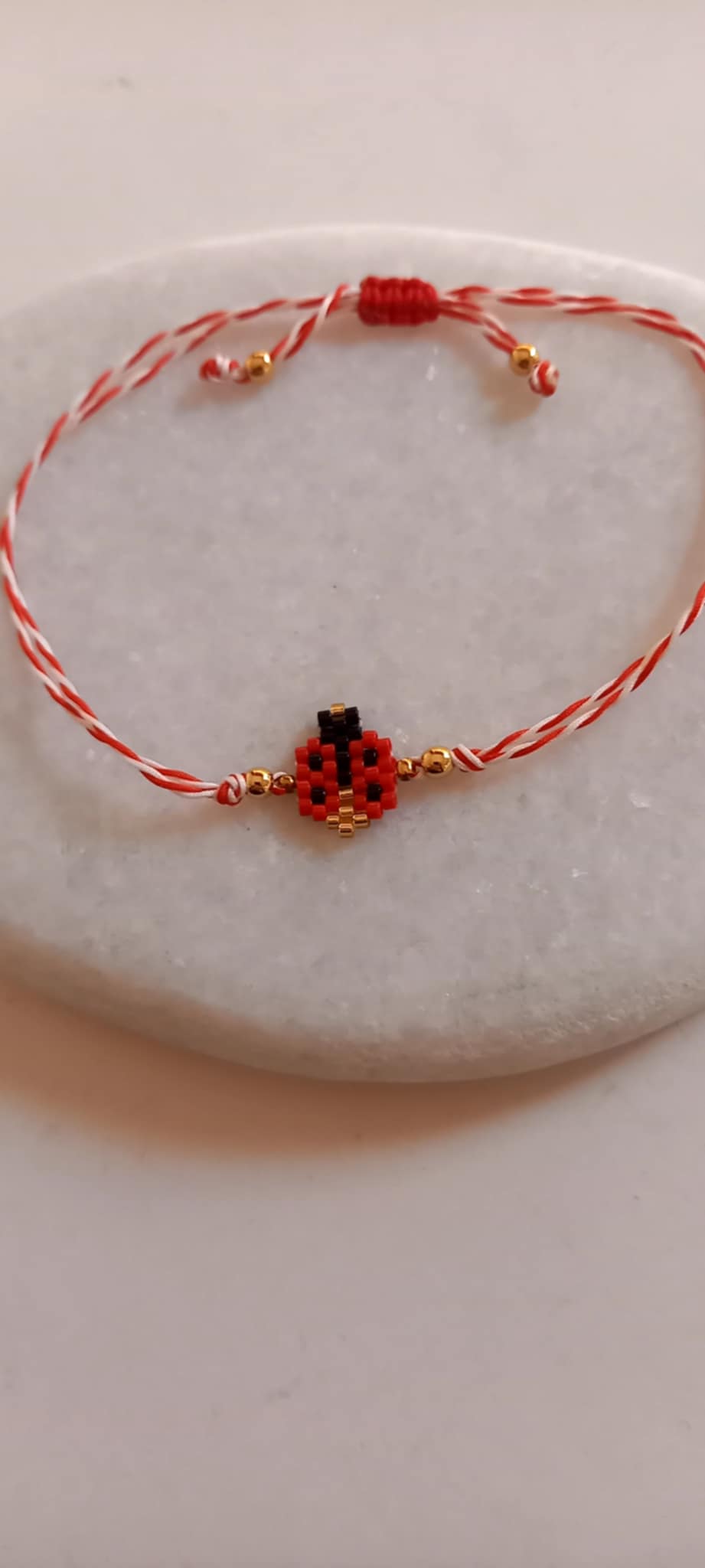 ΄Βραχιόλι μαρτάκι με πασχαλίτσα miyuki