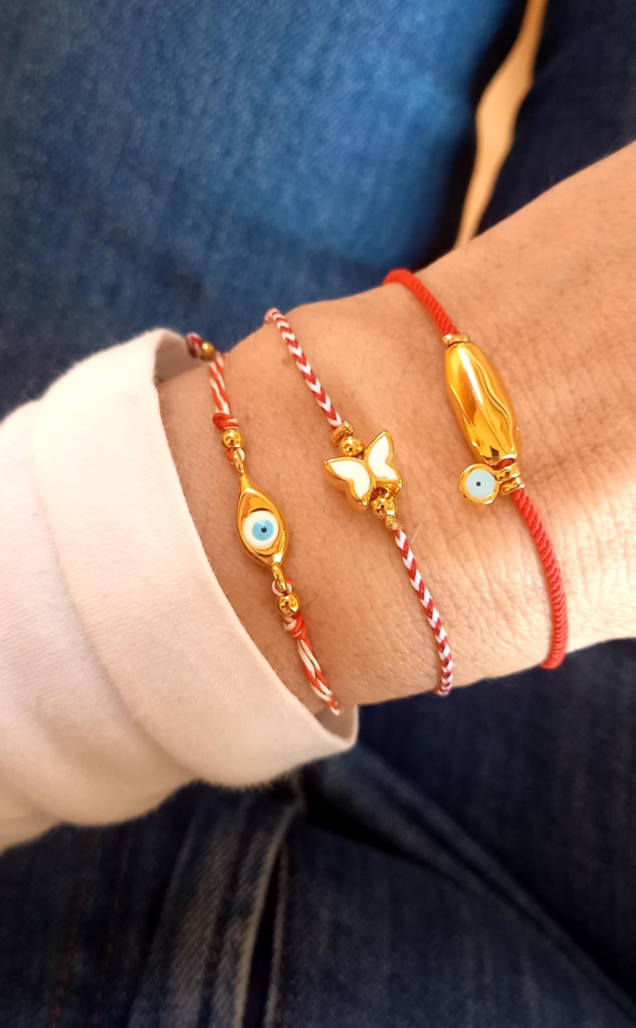 Βραχιόλι μαρτάκι με επιχρυσωμένα στοιχεία