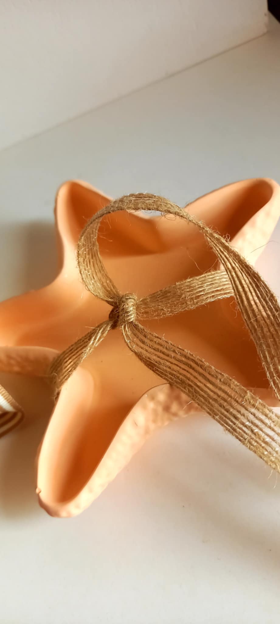 Μπομπονιέρα βάπτισης αστερίας με υφή πορσελάνης