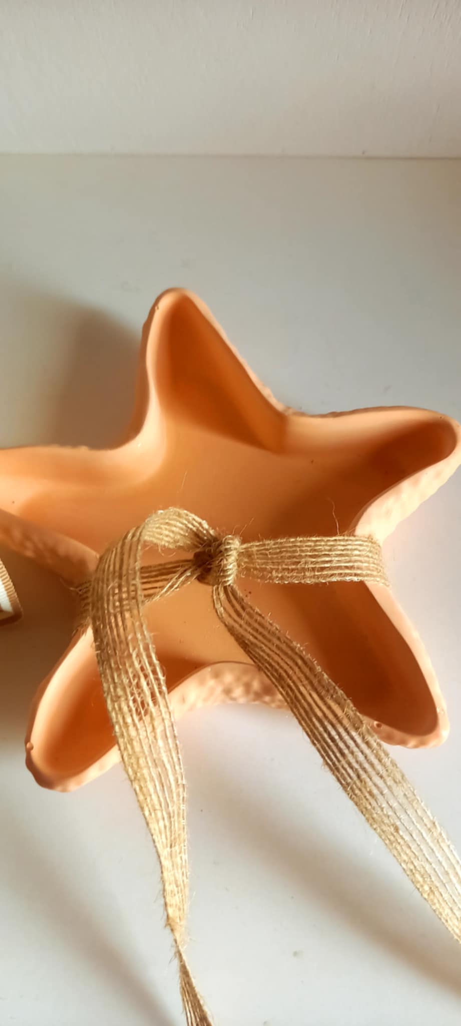 Μπομπονιέρα βάπτισης αστερίας με υφή πορσελάνης