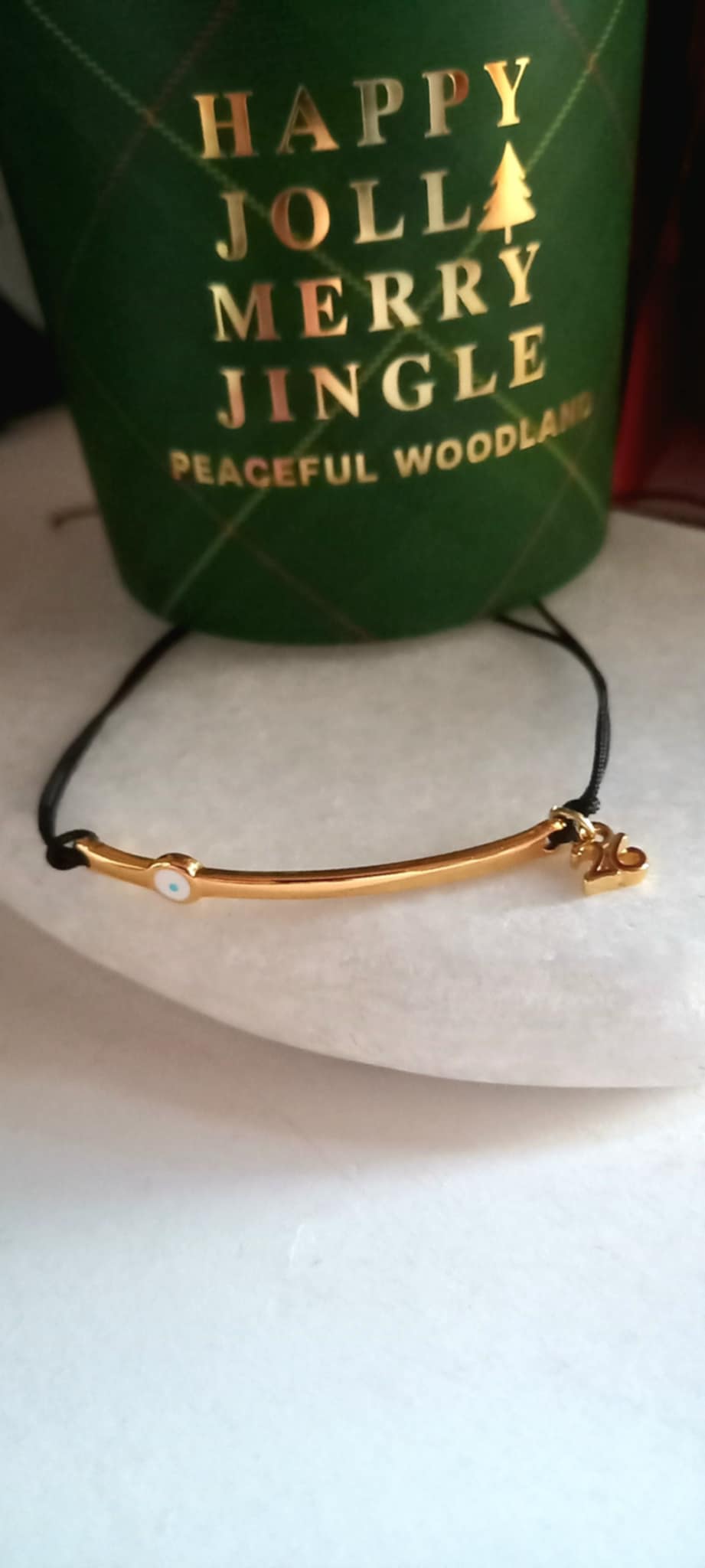 Βραχιόλι - γούρι 2026 με επιχρυσωμένη μπάρα