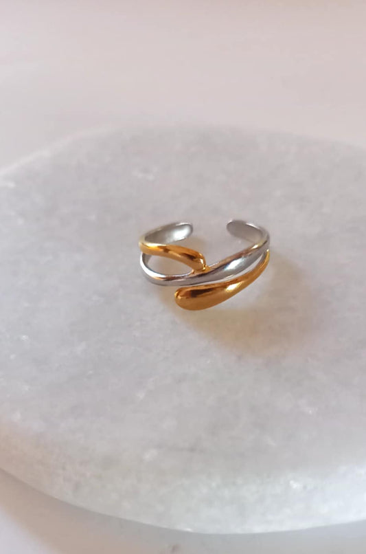 Ατσάλινο δαχτυλίδι σε διχρωμία