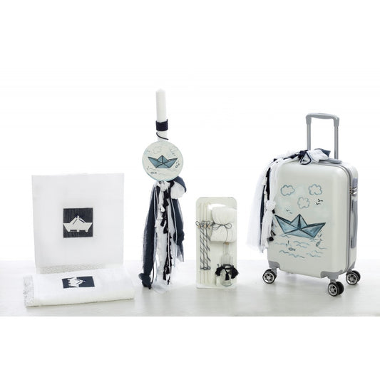 Σετ βάπτισης χάρτινο καραβάκι