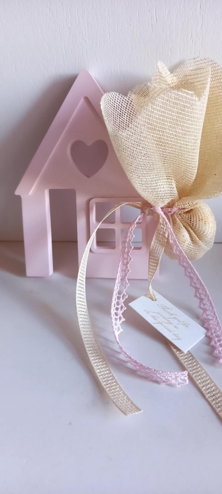 Μπομπονιέρα βάπτισης κεραμικό σπιτάκι