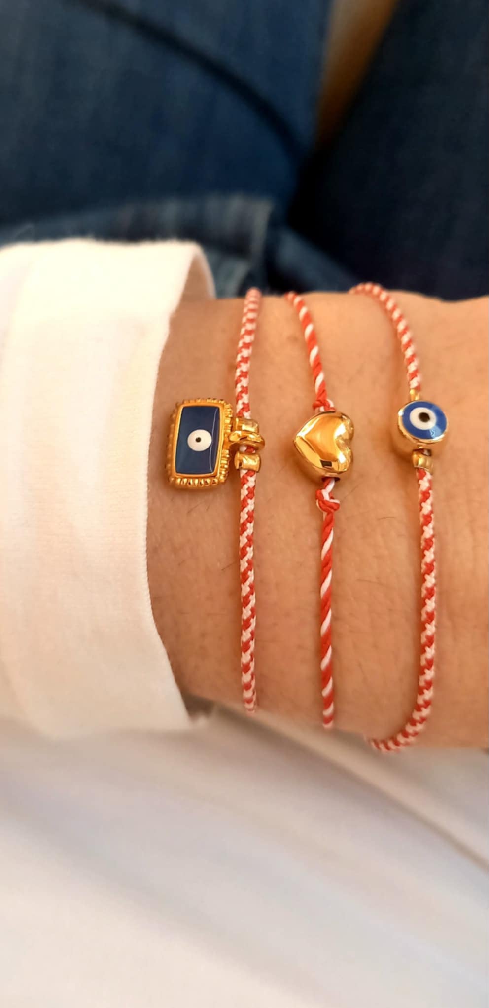 Βραχιόλι μαρτάκι με ατσάλινο μοτίφ καρδιά