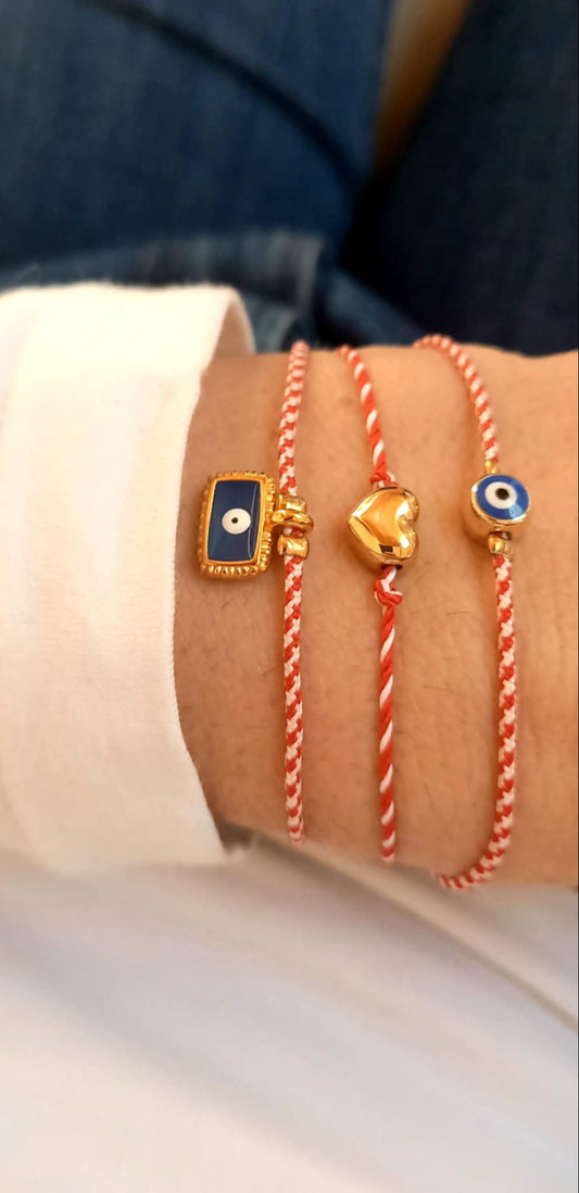 Βραχιόλι μαρτάκι με ατσάλινο μοτίφ καρδιά