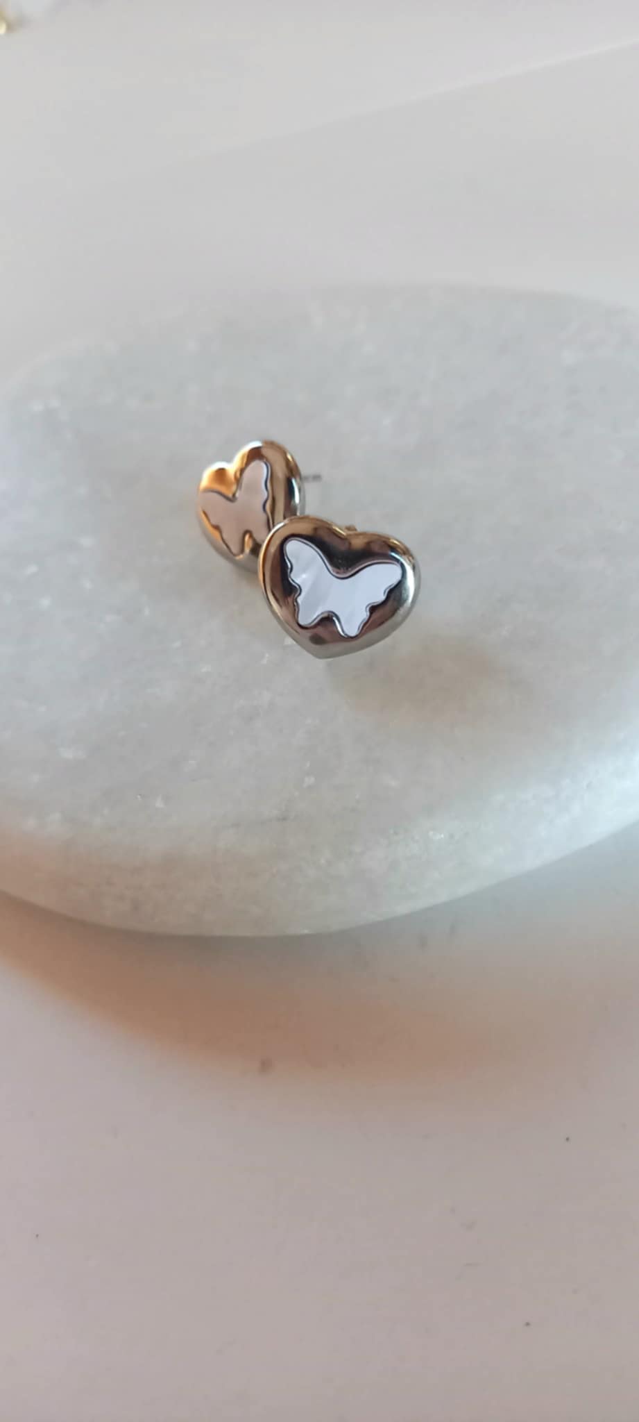 Σκουλαρίκια από ατσάλι με φίλντισι