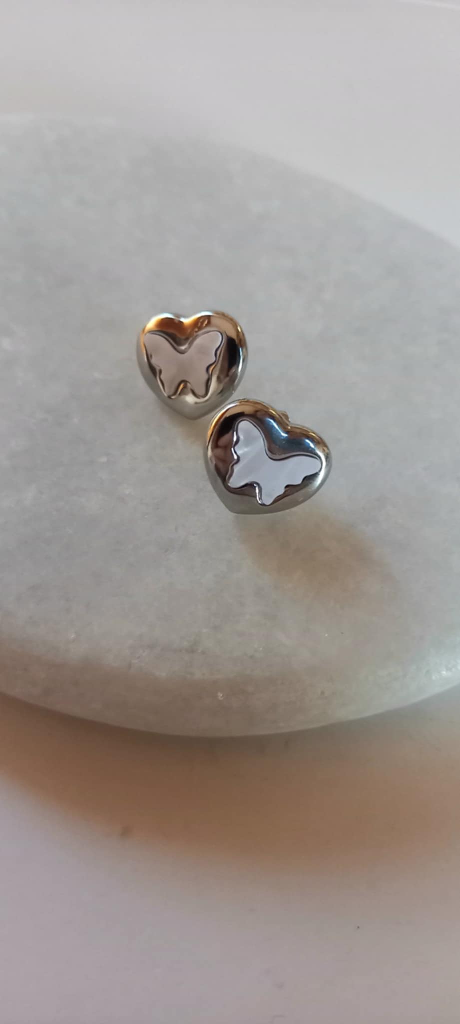 Σκουλαρίκια από ατσάλι με φίλντισι