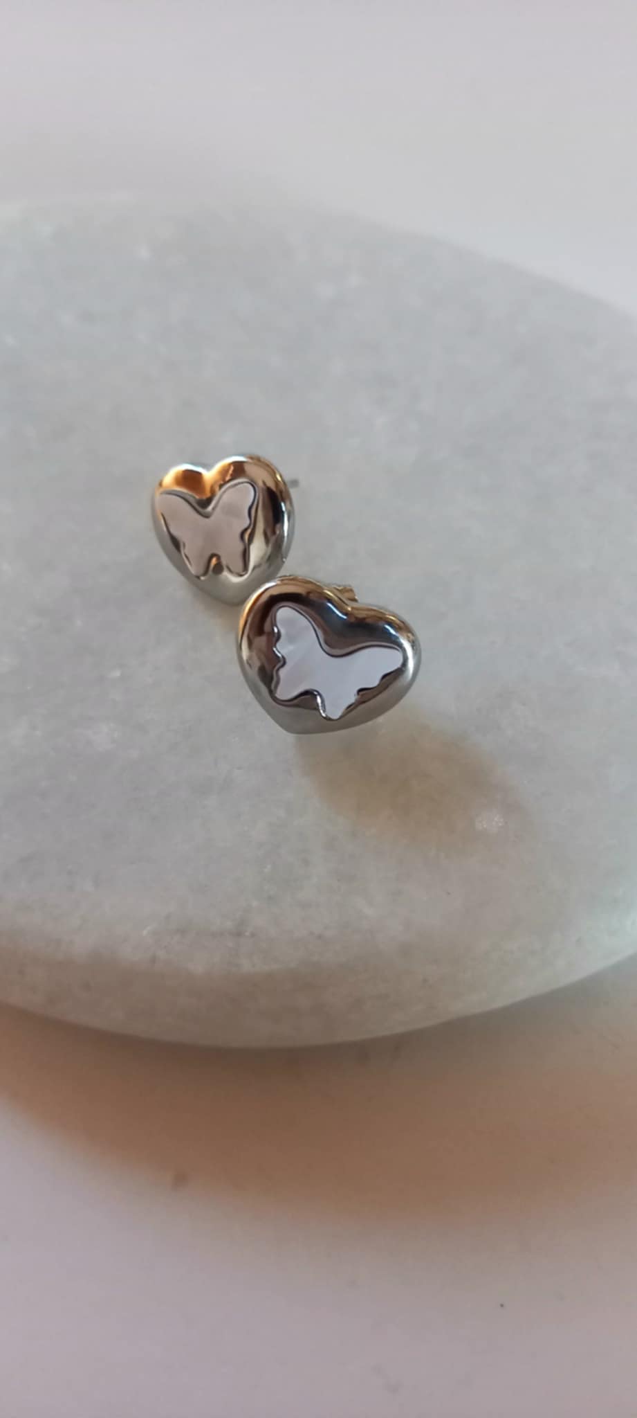 Σκουλαρίκια από ατσάλι με φίλντισι