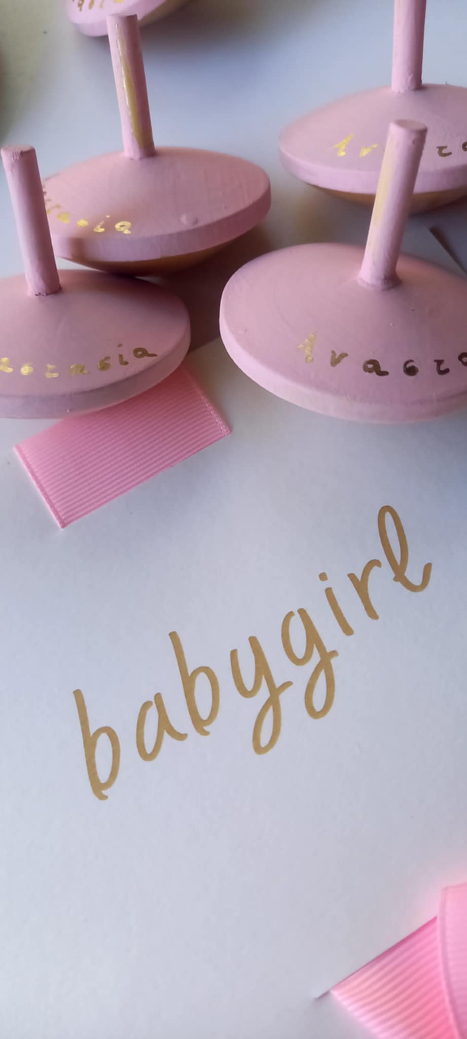 Χειροποίητη μπομπονιέρα - σβούρα με όνομα