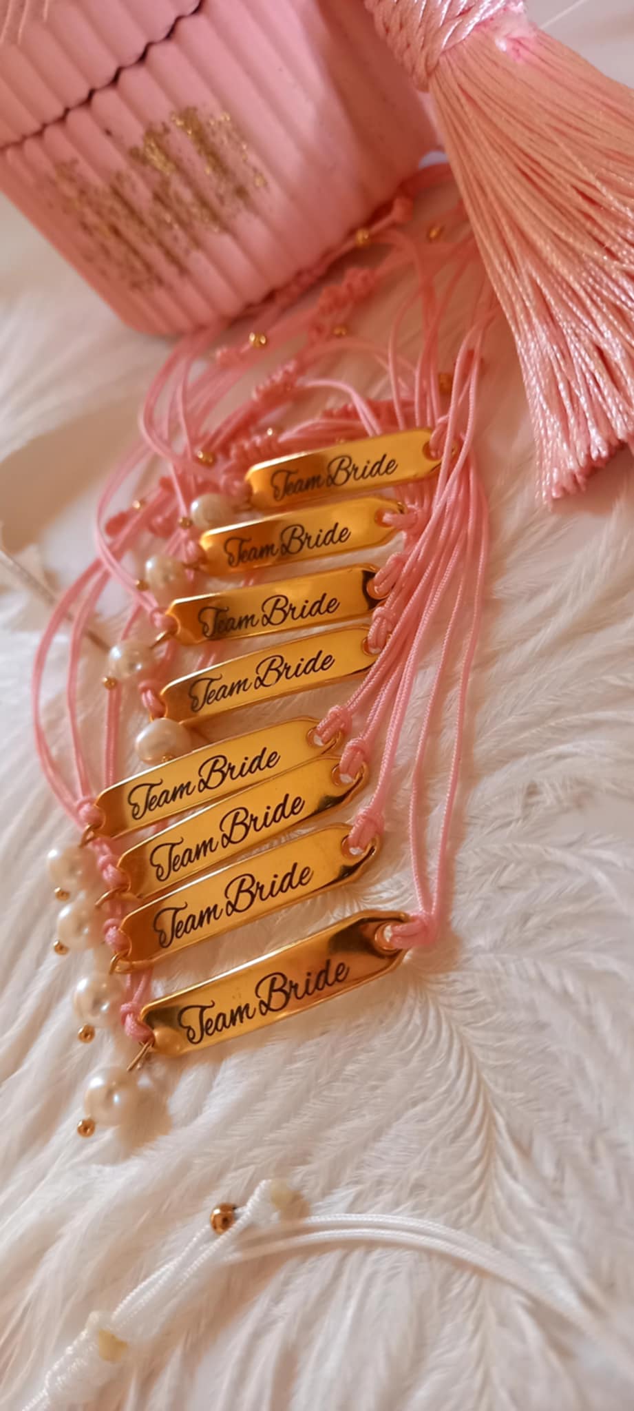 Βραχιόλι team bride για bachelor party με μαργαριτάρι καλλιέργειας