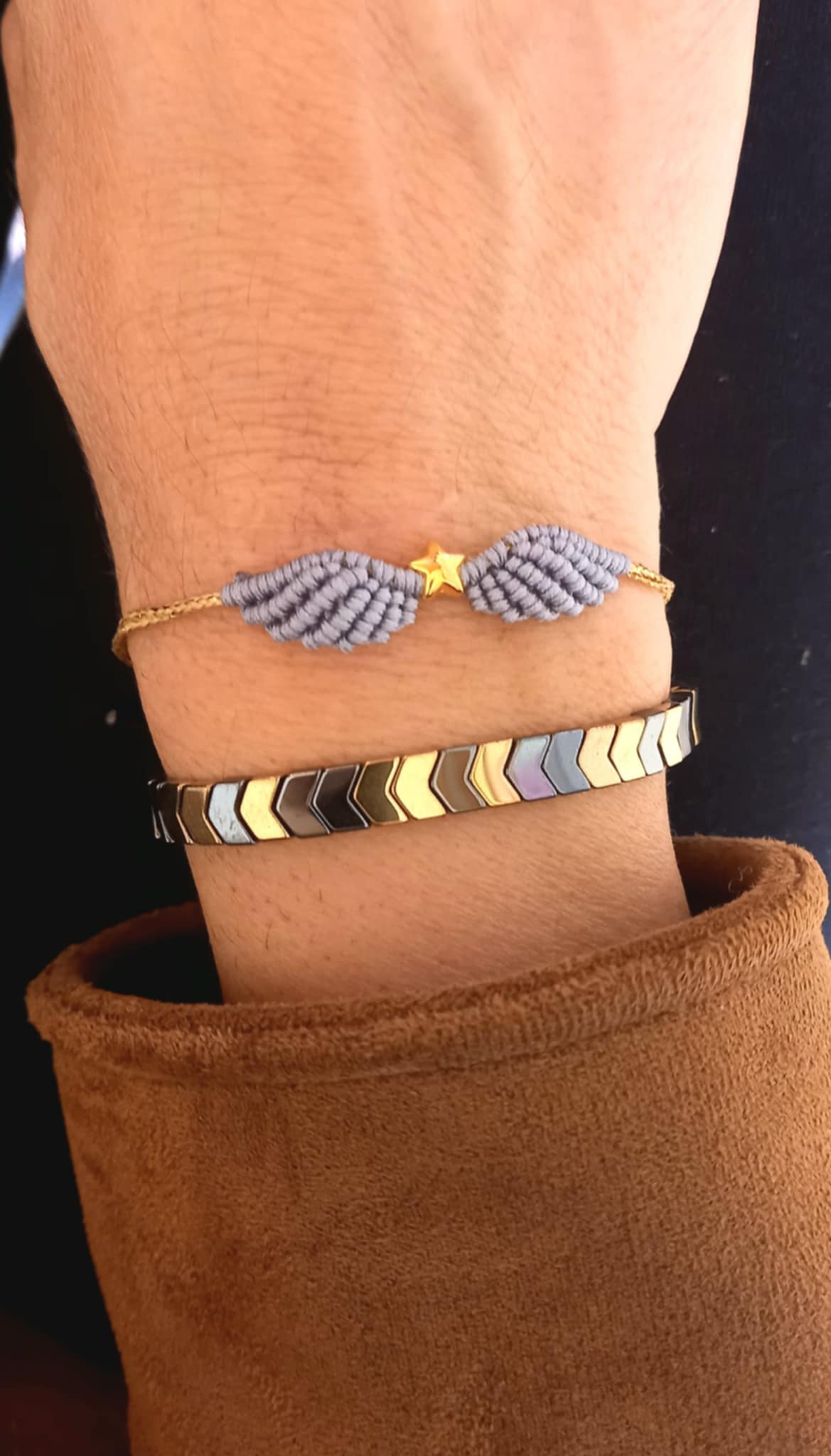 Βραχιόλι με φτερά αγγέλου και αστέρι