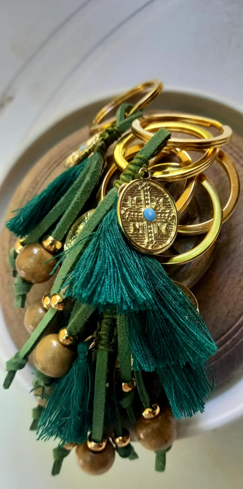 Μαρτυρικό βάπτισης μπρελόκ με κωνσταντινάτο και φούντα