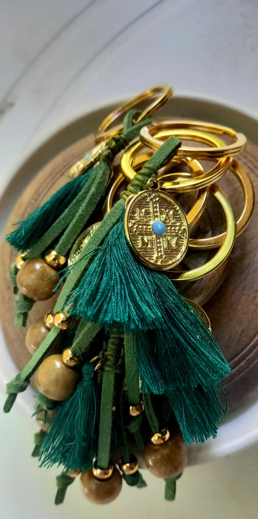 Μαρτυρικό βάπτισης μπρελόκ με κωνσταντινάτο και φούντα