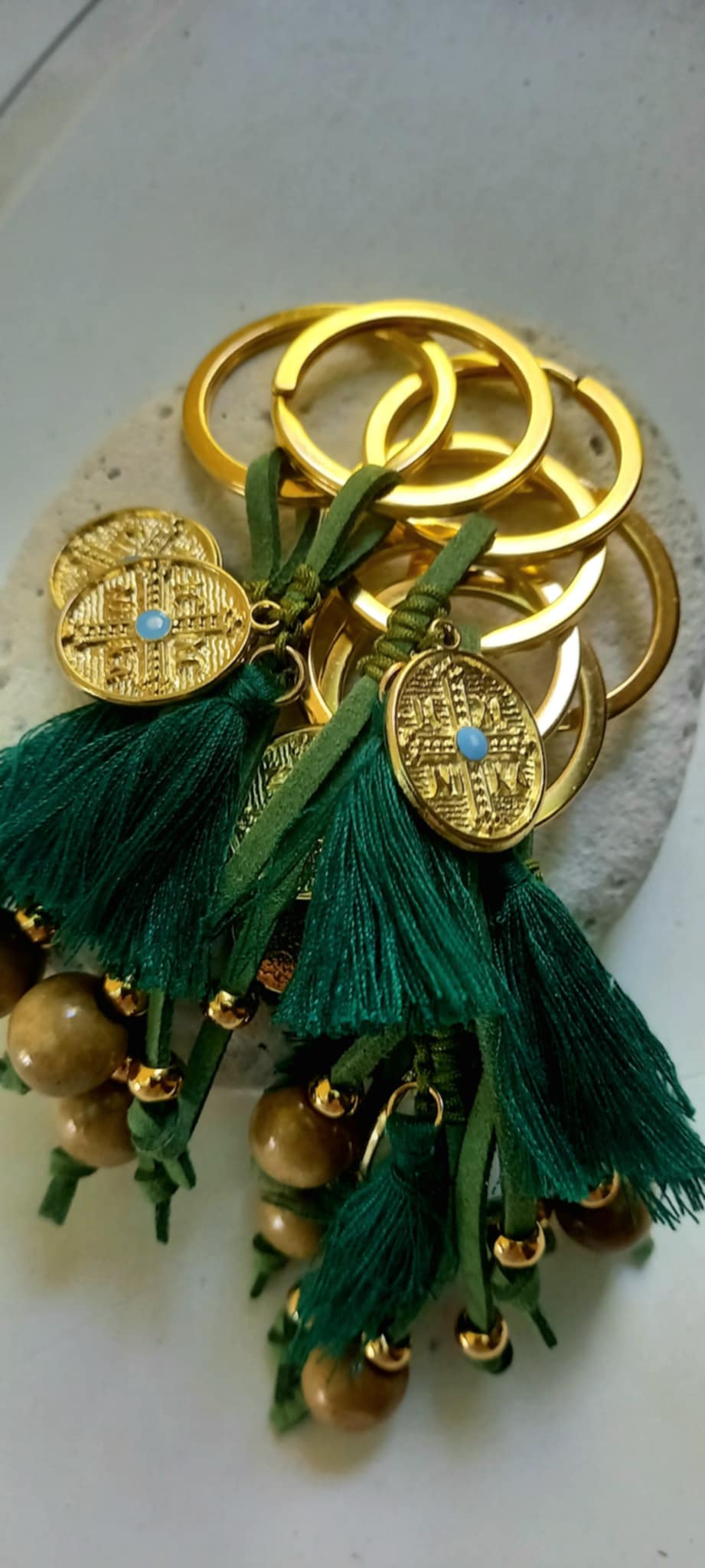 Μαρτυρικό βάπτισης μπρελόκ με κωνσταντινάτο και φούντα