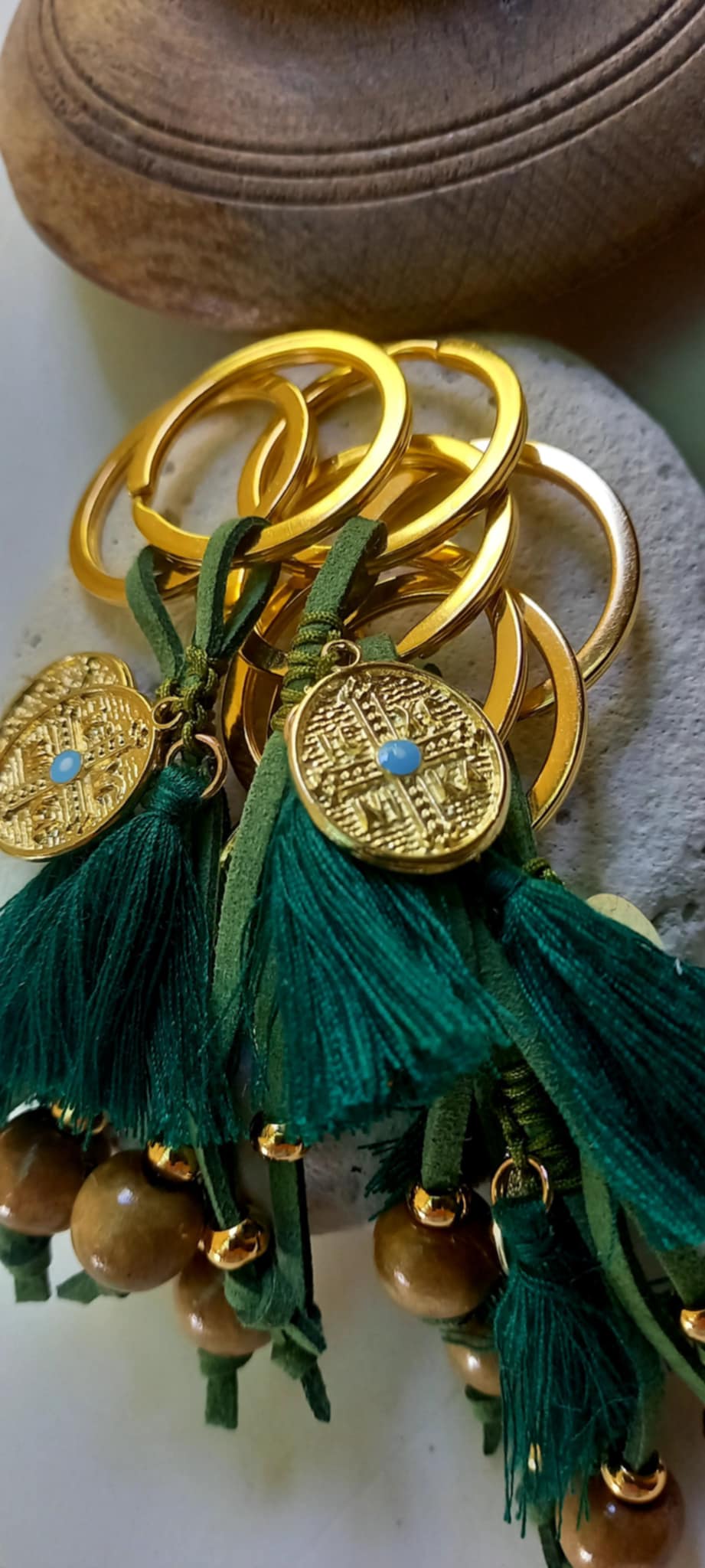 Μαρτυρικό βάπτισης μπρελόκ με κωνσταντινάτο και φούντα