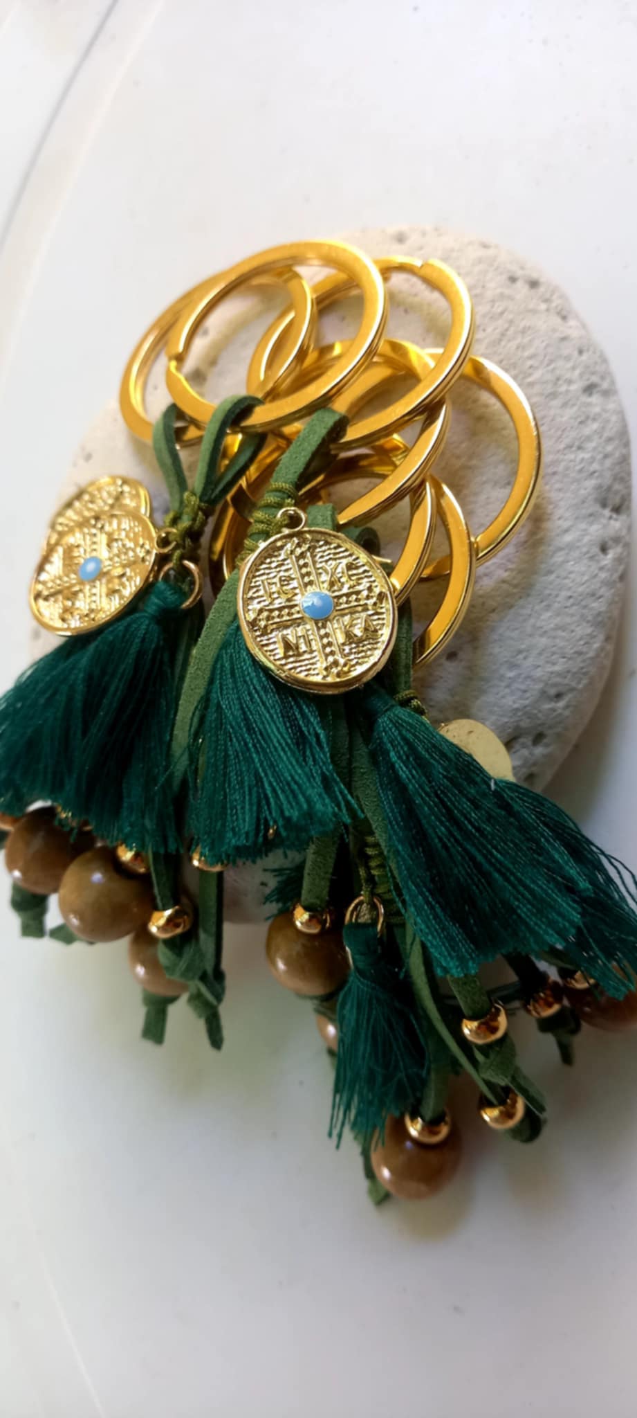 Μαρτυρικό βάπτισης μπρελόκ με κωνσταντινάτο και φούντα