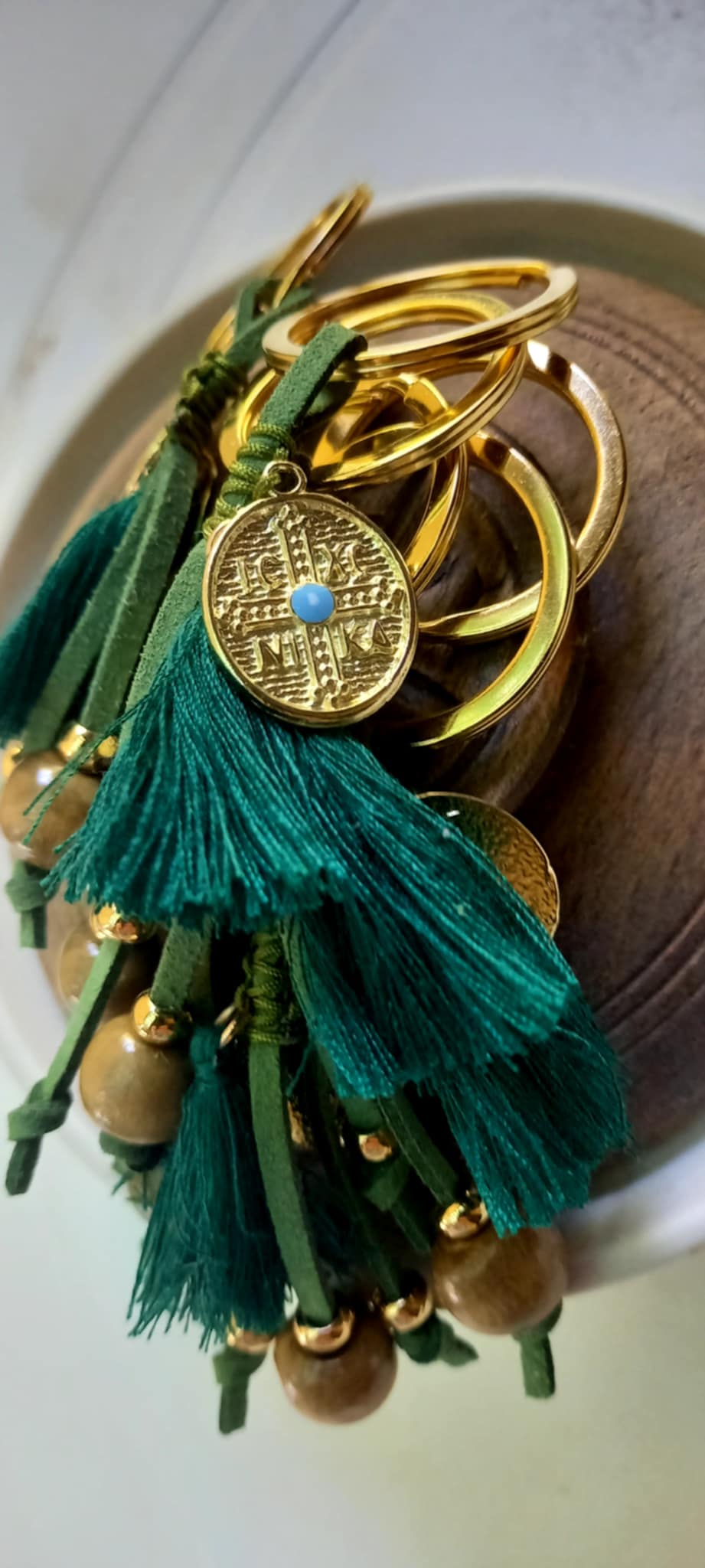 Μαρτυρικό βάπτισης μπρελόκ με κωνσταντινάτο και φούντα