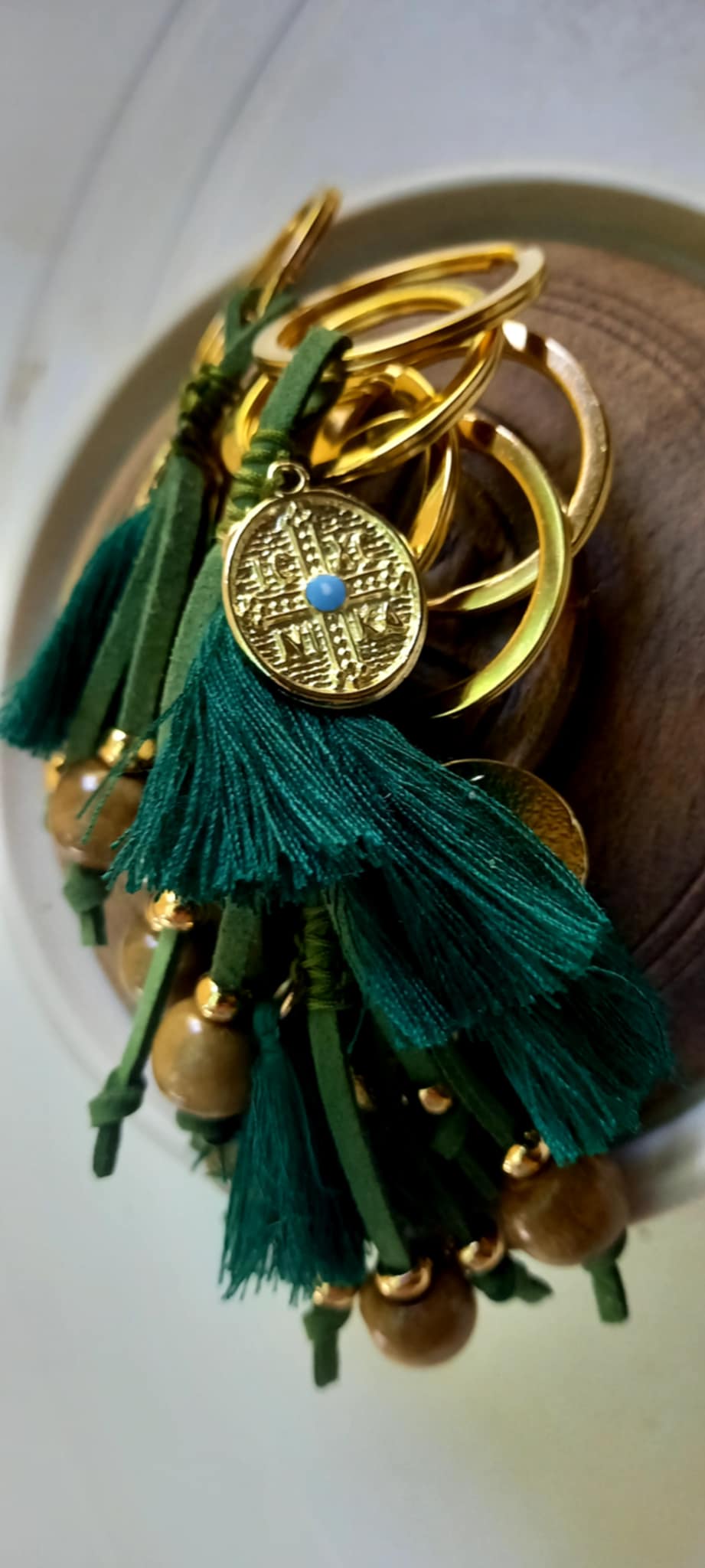 Μαρτυρικό βάπτισης μπρελόκ με κωνσταντινάτο και φούντα