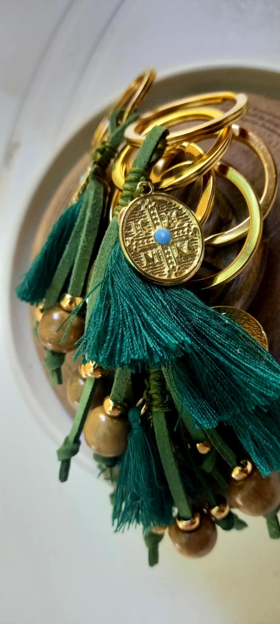 Μαρτυρικό βάπτισης μπρελόκ με κωνσταντινάτο και φούντα