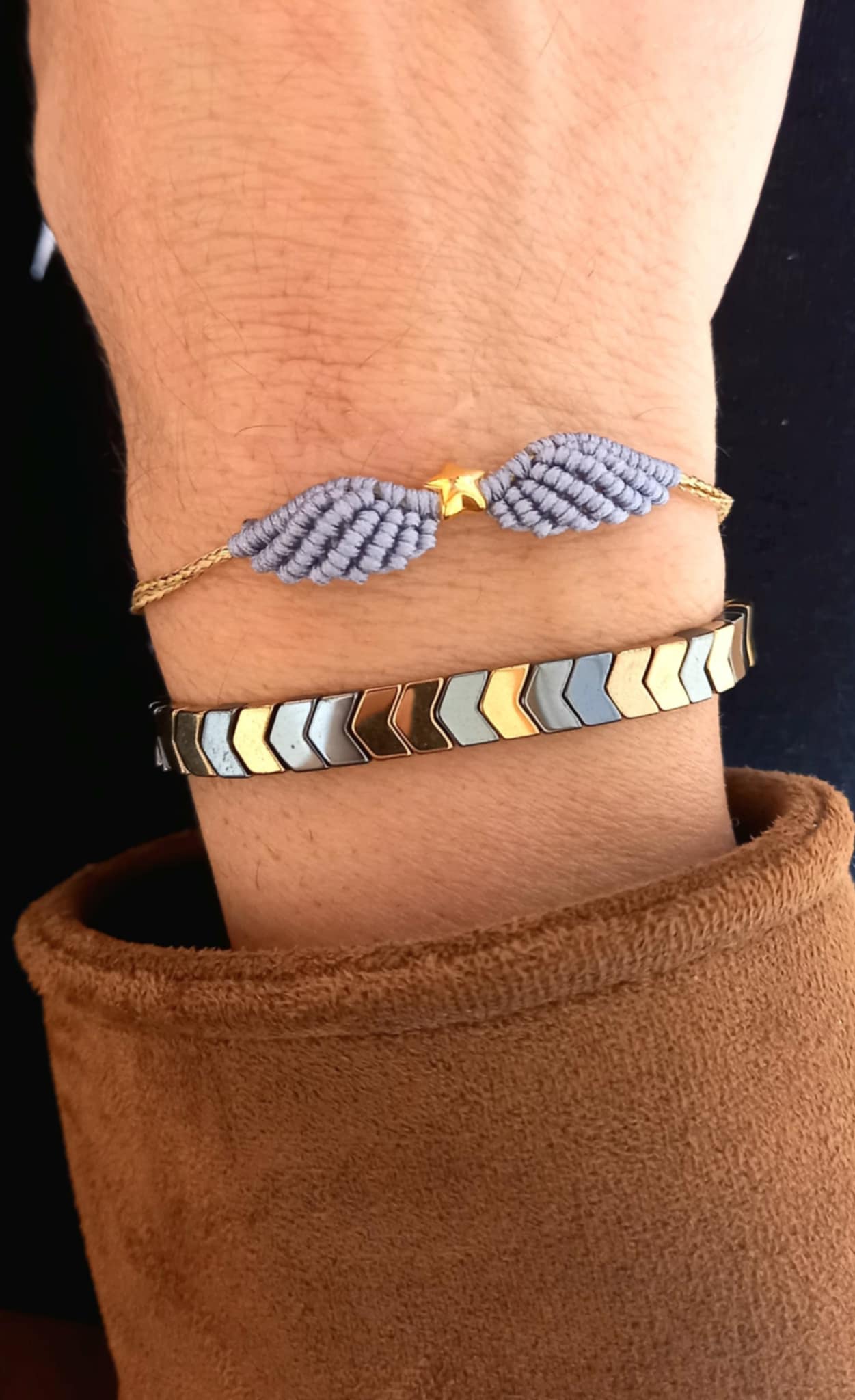 Βραχιόλι με φτερά αγγέλου και αστέρι