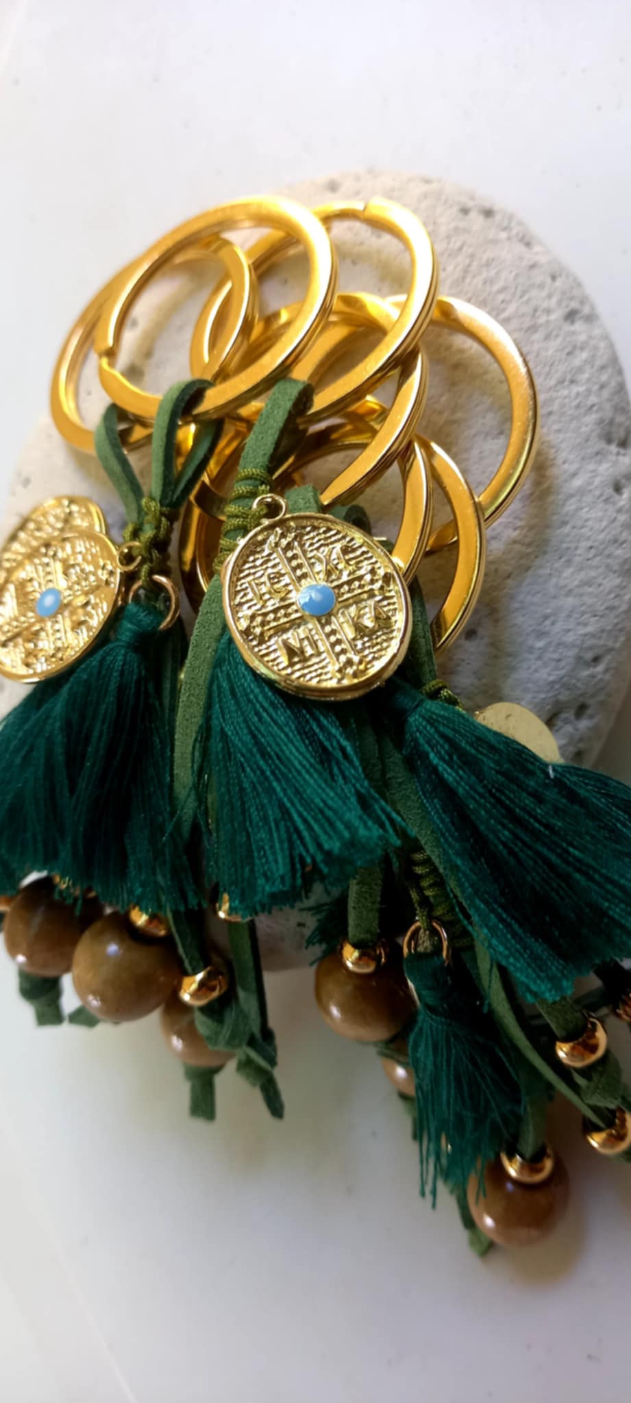 Μαρτυρικό βάπτισης μπρελόκ με κωνσταντινάτο και φούντα