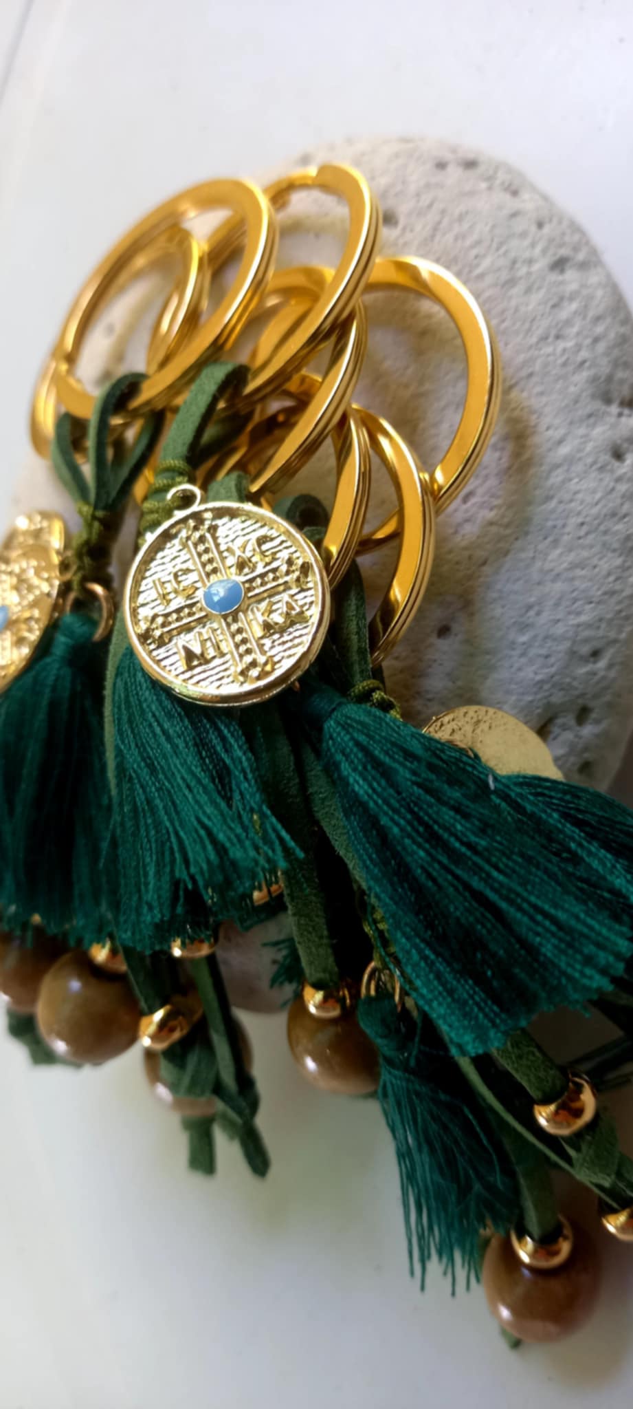 Μαρτυρικό βάπτισης μπρελόκ με κωνσταντινάτο και φούντα